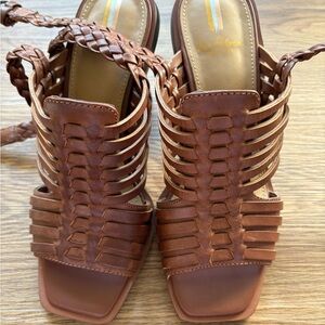 Brown Leather Strappy Sandals